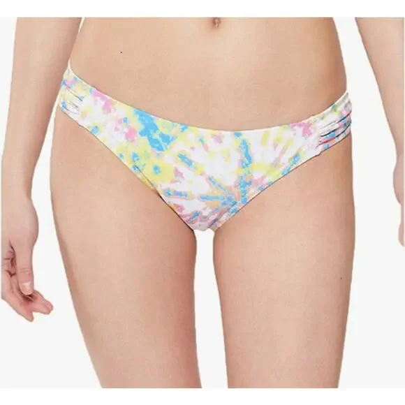 *NWT, JESSICA SIMPSON Women's Yellow Tie Dye Hipster Swimsuit Bottom Sz Small - Picture 7 of 9